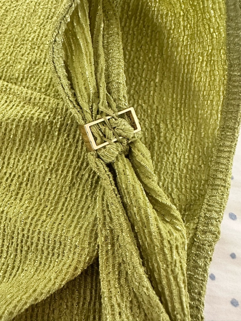 SHEIN Green Ribbed Tank Top | Twist Detail | Sleeveless | Size XS - Picture 6 of 7